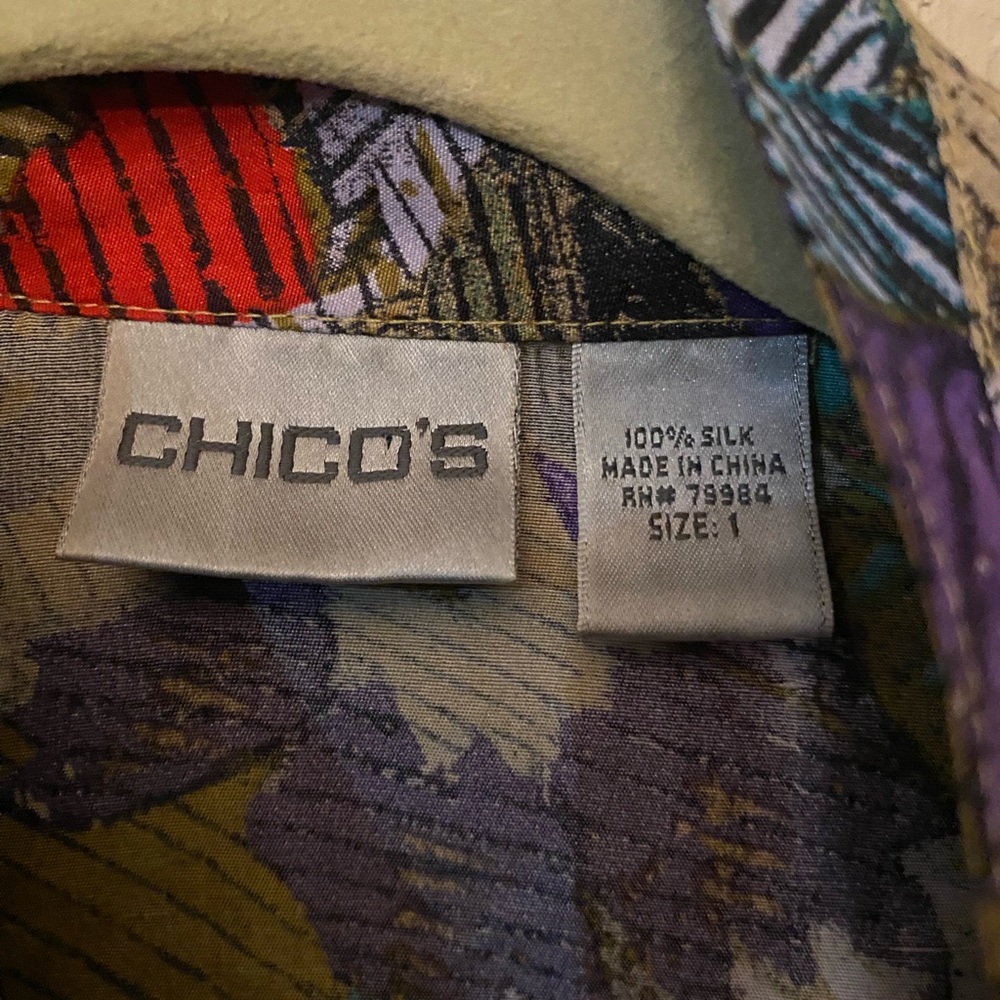 Chicos Silk Multicolor Patterned Jacket - image 3